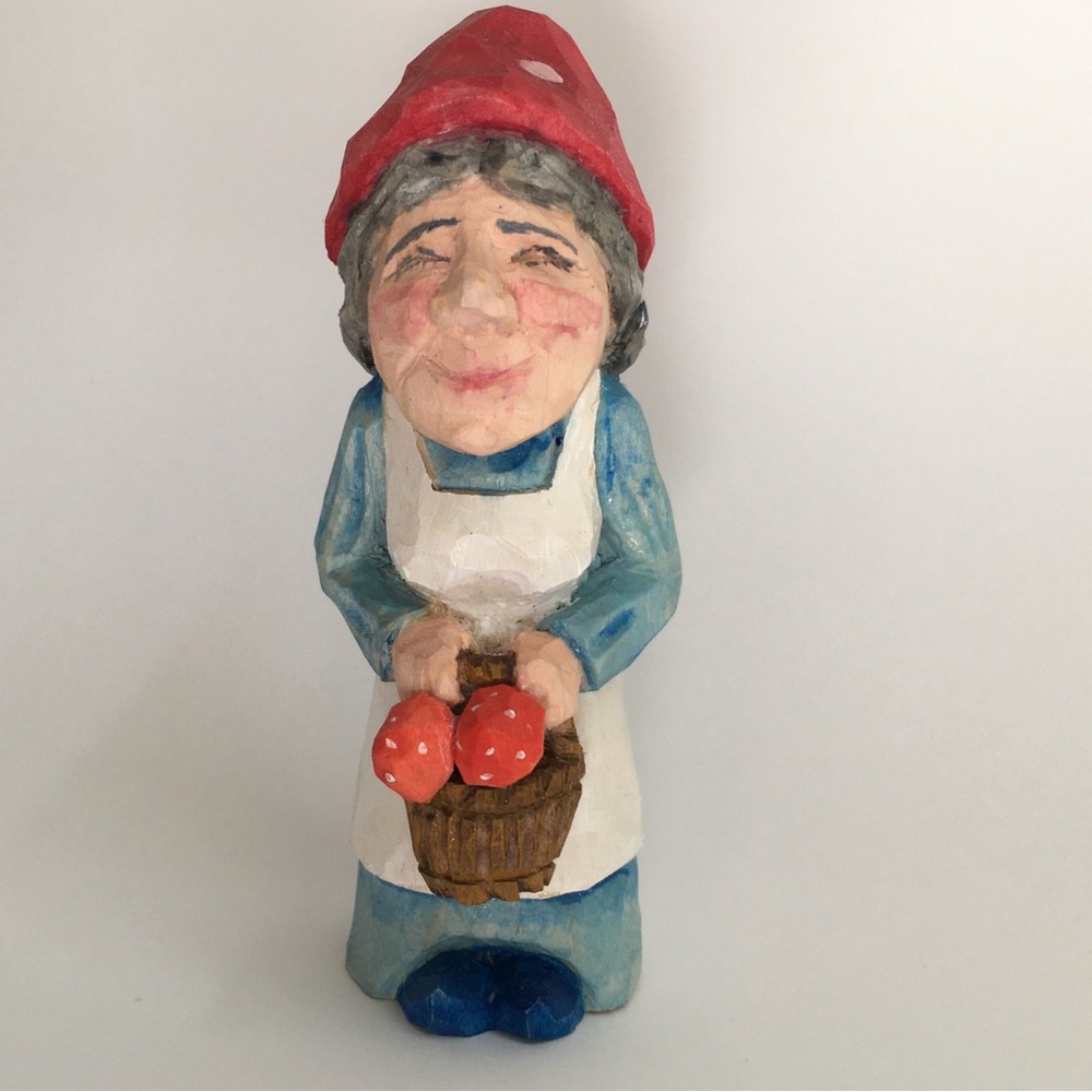 Hand Carved Lady Gnome